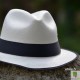 Chapeau panama grey trilby BLANC