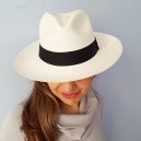 Chapeau PANAMA Blanc borsalino unisexe