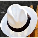 Chapeau PANAMA Blanc borsalino unisexe